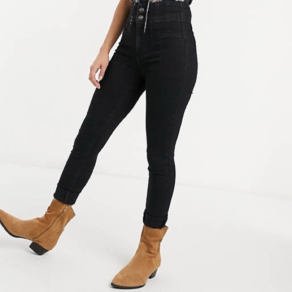 New Free People Jayde skinny black high rise jeans - Picture 4 of 11
